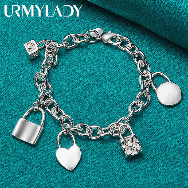 URMYLADY - Khóa Mặt Dây Chuyền & Vòng Tay Bạc 925, Trang Sức Thời Trang Cho Tiệc Cưới
