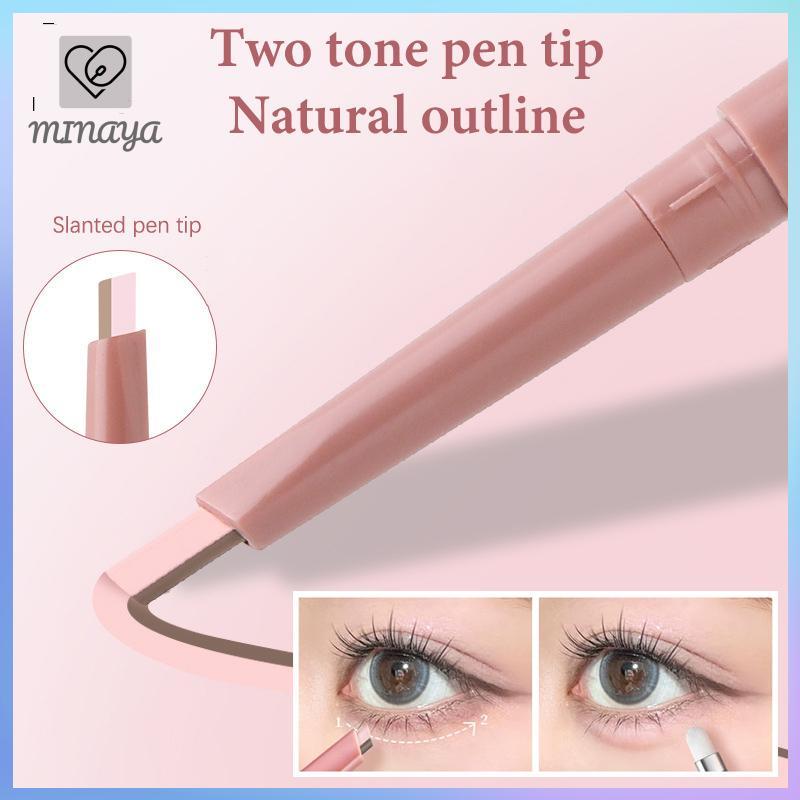 [MINAYA] Bút chì giun lụa nằm hai màu tự nhiên không thấm nước dưới mắt Bút bóng cao Đường viền Mỹ phẩm trang điểm mắt 2 trong 1 khô nhanh VN