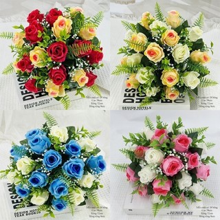 Hoa hồng cao cấp giả trang trí tết DIY ấn tượng với vẻ đẹp thanh lịch phù hợp để trưng bày hoặc tặng quà