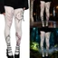 MỘT Gothic Quần Legging Nữ Thời Trang Thẩm Mỹ Nhật Bản Whimsy Dễ Thương Họa Tiết Trắng Opaque Quần Stockin