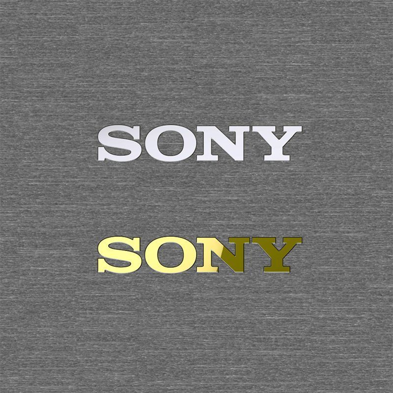 Logo SONY Siêu Mỏng Chia Miếng Dán Kim Loại Logo SONY Rỗng Mạ Kim Loại Sáng Bóng Miếng Dán OZRS