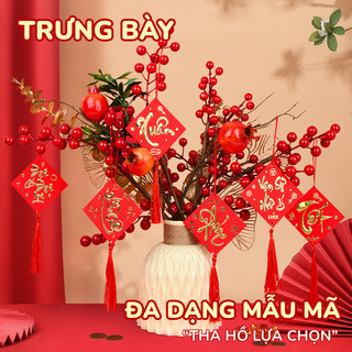 Bao lì xì treo cây - Combo 24 dây liễng phụ kiện trang trí Tết mini cao cấp. hình in sắc nét treo cây quất mai