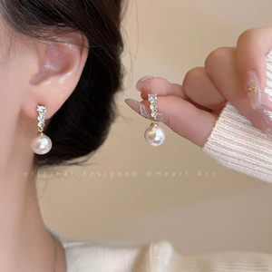 Bông Tai Kim Bạc Ngọc Trai Mùa Thu Đông, Phong Cách Cao Cấp Cho Nữ