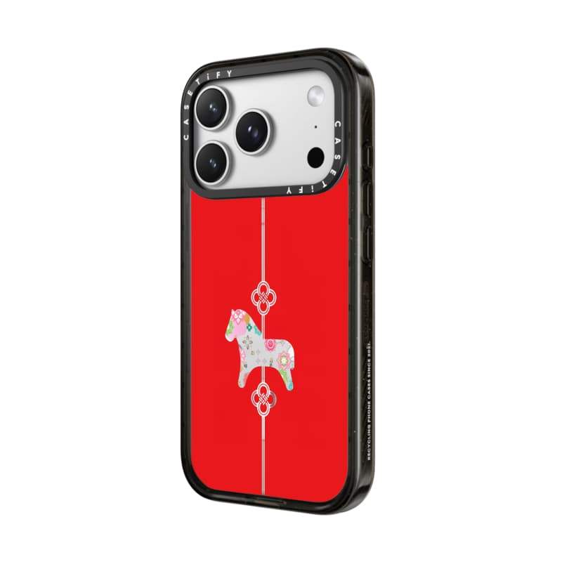 CASECASE X Đỏ Đáy Ngựa Đen Cạnh Trong Suốt Cứng Hút Từ Tính Tác Động Cho Apple IPhone 12 13 14 15 16 17 Pro Max Air Plus Có Hộp