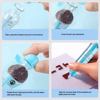 Bút vị trí hạt COZYNEST, Bút bấm đầu 2.6mm Perler Hama, Hạt DIY sáng tạo Dự án thủ công Đồ thủ công tự động Máy làm hạt Dụng cụ đặt trẻ em