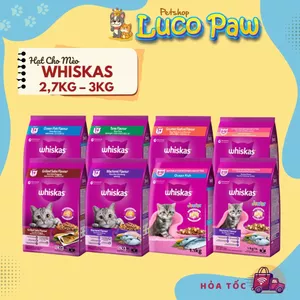 Hạt Whiskas [ 2,7kg - 3kg ] 8 vị lựa chọn. Thức ăn "Hạt có nhân" cho Mèo Con và Mèo Trưởng Thành __ __