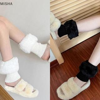 Misa Thu Đông Ngắn Lật Sang Trọng Nhiệt Sos Boot Nữ Spice Girl Jk Gió Dệt Kim Len Legging Chân Bao