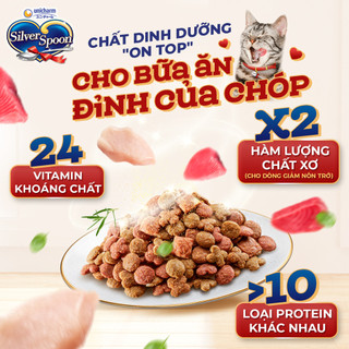 [Combo 5 - 10 Gói] Hạt Cho Mèo Silver Spoon Unicharm Nhiều Vị Nội Địa Nhật Bản (Gói 800g / 1Kg)