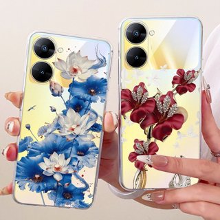 Ốp Lưng Cho Realme V30 V30T 5G RMX3619 RMX3618 Nơ Bướm Phổ Biến Mềm Trong Suốt Silicon Fundas Cho RealmeV30 V 30 Ốp Lưng