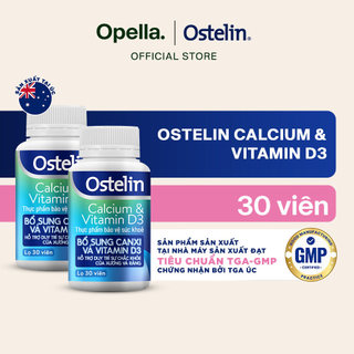 Bộ 2 Ostelin Viên Uống Hỗ Trợ Bổ Sung Calcium & Vitamin D3 Duy Trì Chắc Khỏe Xương và Răng 30 viên