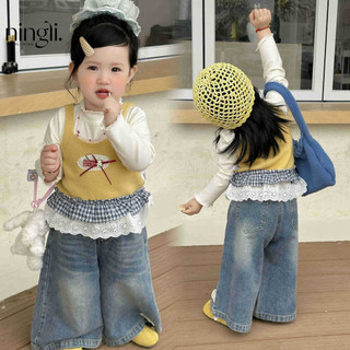Bộ Đồ Bé Gái Phong Cách Mới Trẻ Em Thời Trang Quần Áo Thời Trang Cho Bé Denim Bộ Đồ Ba Mảnh