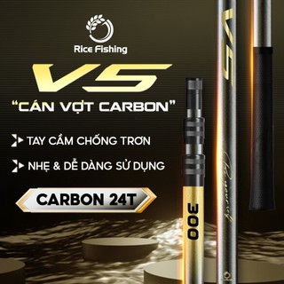 Cán vợt carbon câu đài V5 Agent Rice Fishing chất liệu Carbon 24T cao cấp tay cầm cao su KK-68