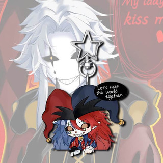 Game The Freak Circus Pierrot Cosplay Keychain Kawaii Acrylic Joker Clown Pendant Keyring Key Chain Bag