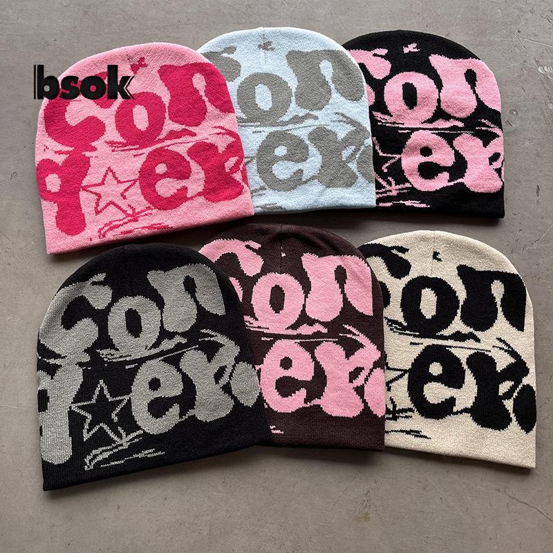 Beanie len acrylic dệt kim vintage Y2K màu bò, giữ ấm tốt cho mùa đông, phù hợp thời trang hàng ngày