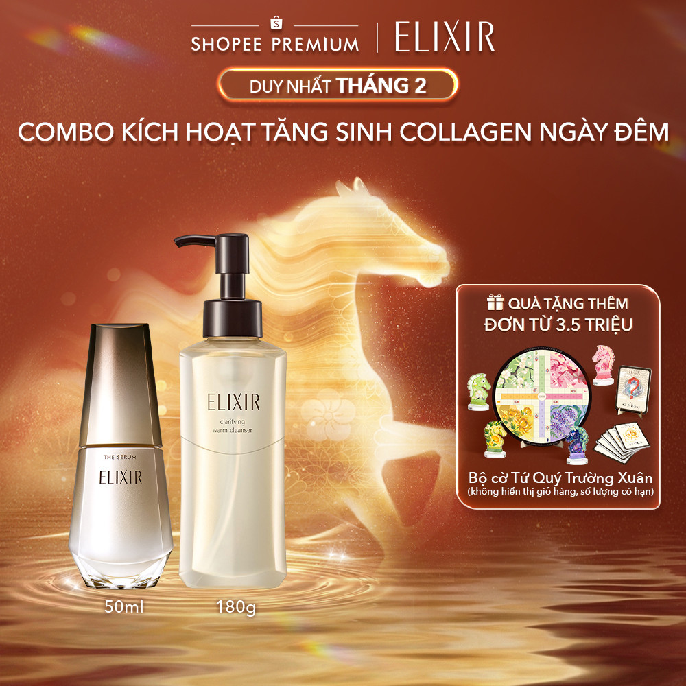 COMBO Tinh chất trẻ hóa làn da Elixir THE SERUM 50ml + Gel rửa mặt sạch ...