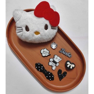Set charm đầu mèo HELLO KITTY  bằng vải -Charm Gắn Dép DIY Phong Cách Kawaii, Phụ Kiện Trang Trí Dép - 7 SET TÙY CHỌN