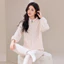 Shop Du Xiaozhai Cùng Phong Cách Bộ Đồ Ngủ Lông Cừu San Hô Thu Đông Flannel Dày Dây Kéo Loungewear Nữ Ngọt Ngào
