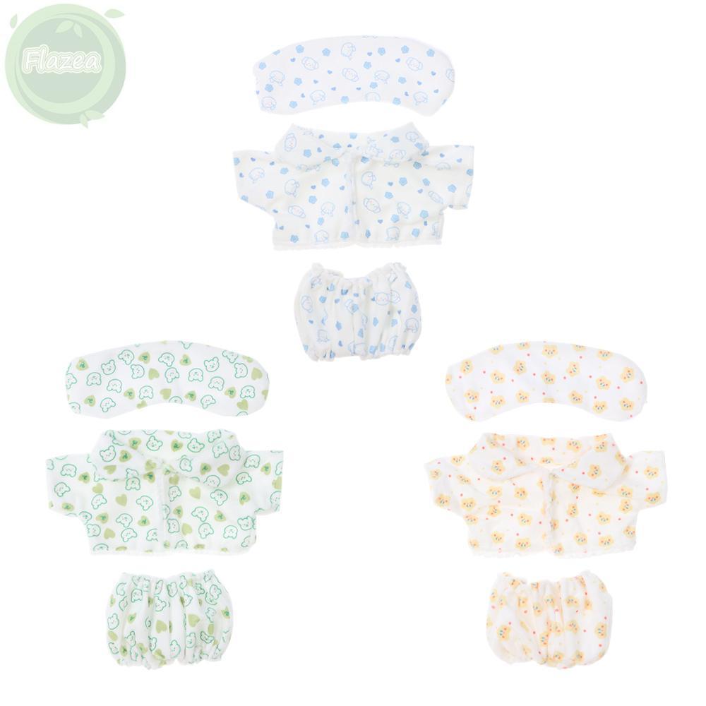 Quần áo búp bê FLAZEA, Quần short áo sơ mi 20cm Miếng dán Bộ đồ ngủ búp bê, Trang phục thay thế đồ chơi Đạo cụ ảnh Phụ kiện búp bê Bộ quần áo Mini Búp bê nhồi bông