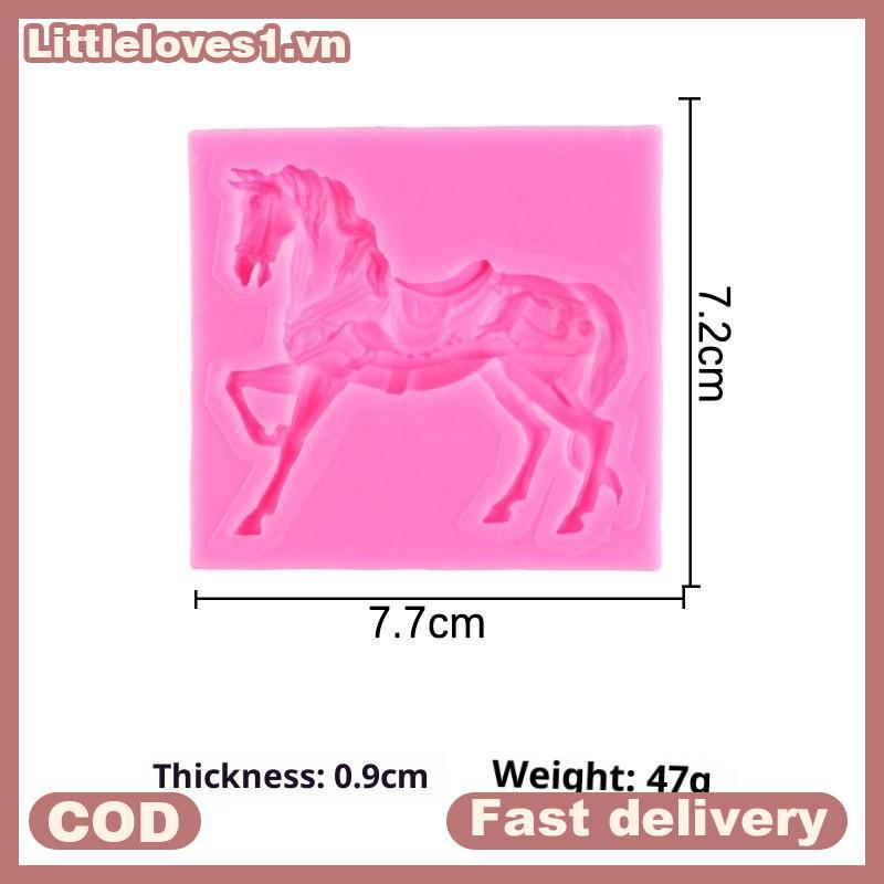 Littleloves1 Ngựa Khuôn Silicon Chạy Ngựa Fondant Bánh Trang Trí Dụng Cụ Cupcake Topper Sôcôla Kẹo Thủ Công Kẹo Cao Su Dán Đất Sét Polymer VN