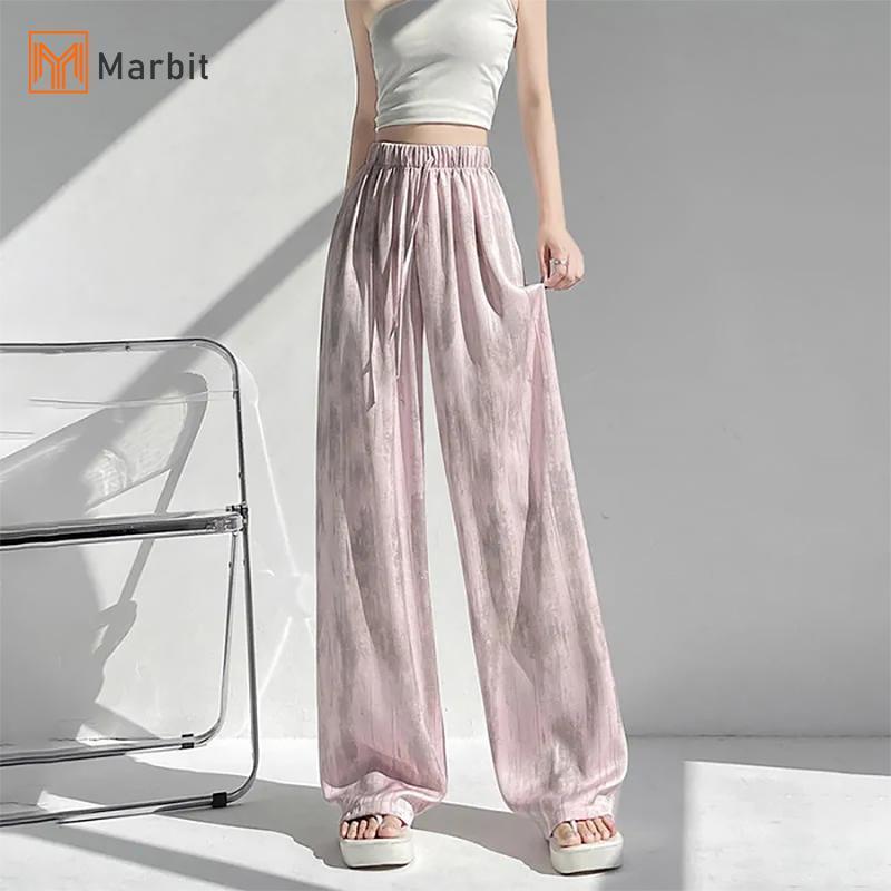 [Mar-T] Tranh mực tie-dye - Quần ống rộng satin dành cho nữ