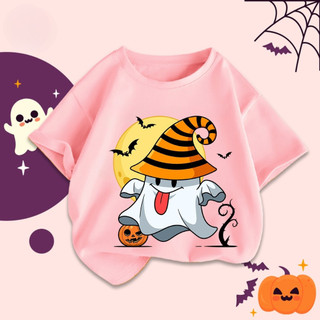 Áo thun in hình Halloween dễ thương dành cho bé trai, chỉ in một mặt.