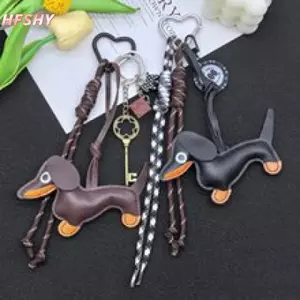 HFSHY Sáng Tạo Da Xúc Xích Chó Túi Treo Mặt Dây Chuyền Miu Series Túi Móc Khóa Ô Tô Móc Treo Trang Trí Quà Tặng VN