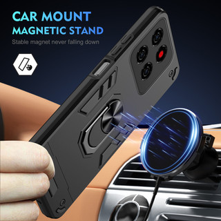 Dành Cho ZTE Blade A56 4G Ốp điện thoại Chiến Binh Thiết Kế Lưng Cứng Có Giá Đỡ Nhẫn Chống Sốc Mềm TPU Nâng Cạnh Mỏng Bao