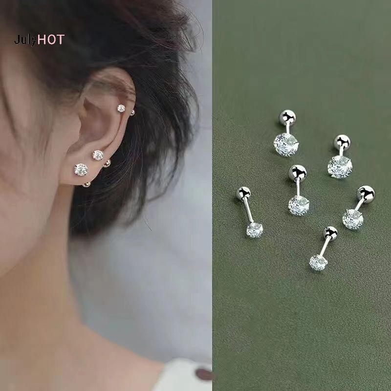 Bông Tai Zircon Kiểu Xoắn Ốc và Móng Tay Cho Nữ - Quà Tặng Perfectdeal