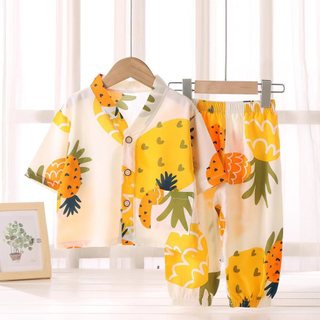 (6m-12Yrs) Bộ đồ ngủ thoải mái giống như đám mây dành cho trẻ em Cotton cao cấp Voile Ice Silk AC Wear Summer Home Loungewear