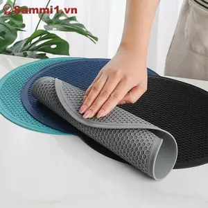 Thảm lót ly silicon lớn ZK, Thảm trải bàn tròn chống trượt cho nhà bếp VN