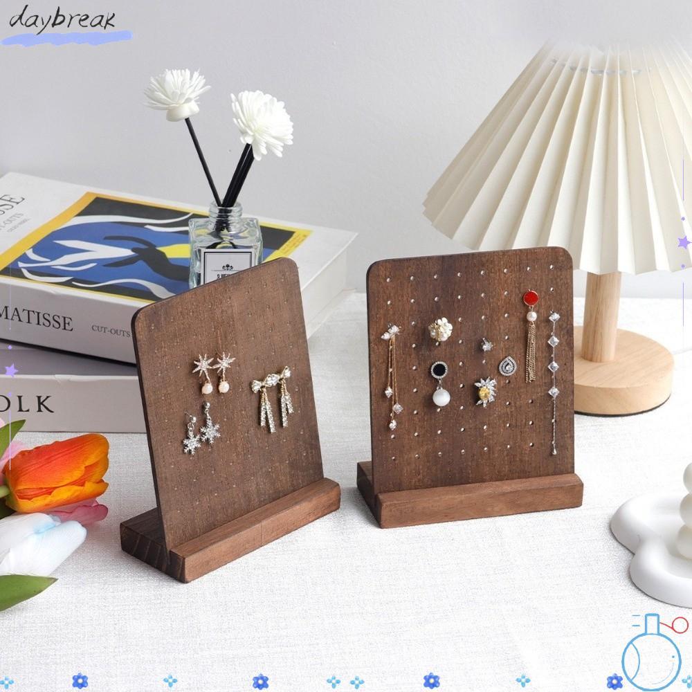 Giá đỡ bông tai DAYBREAK, có đế bông tai gỗ 72 lỗ đế, Màn hình trang sức sáng tạo Giá trưng bày đồ trang sức để bàn