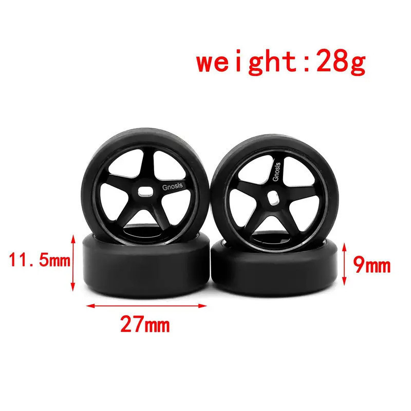 Lốp xe trôi bằng nhựa cứng 2,5 / 5,5 độ Vành bánh xe kim loại cho Wltoys 284131 Phụ tùng nâng cấp xe RC K969 K989 Kyosho Mini-Z 1 / 28