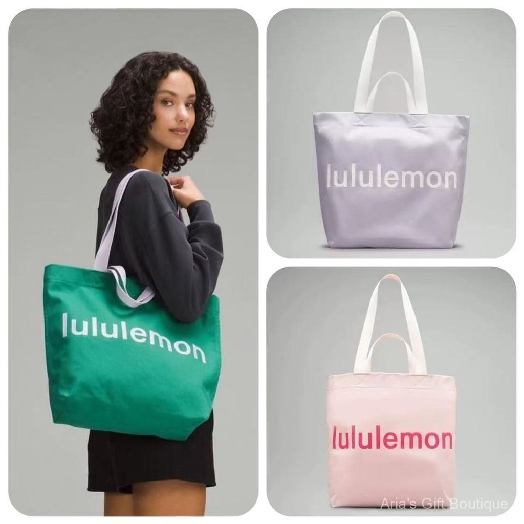 [Aria-G1] lululemon Tote Nách Túi Đeo Vai Vải Nam Nữ 17L Chữ Di Động Canvas Dung Tích Lớn