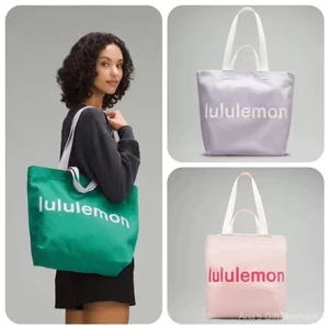 lululemon Tote Nách Túi Đeo Vai Vải Nam Nữ 17L Chữ Di Động Canvas Dung Tích Lớn