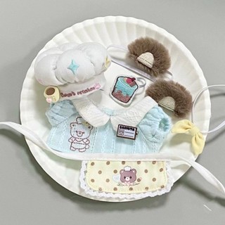 10cm Dễ Thương Series Quần Áo Cho Bé Sao Biển Cơ Thể Bình Thường Bộ Nhà Bếp Cotton Búp Bê Búp Bê Đầu Bếp Thần Trang Phục Bộ 3.2