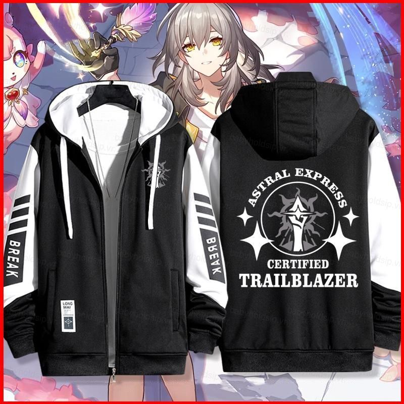 Hoodie Áo Khoác Zipper Phong Cách Anime Honkai Star Rail