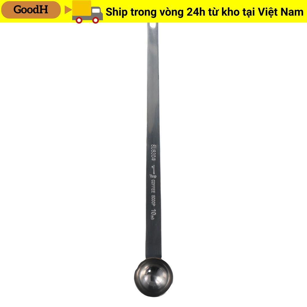 Muỗng cà phê GOODH, Muỗng đo lường bằng thép không gỉ dày, Tay cầm dài 5 / 10 / 15 / 20 / 25 / 30ML Muỗng đo cà phê Pha trộn