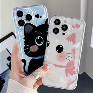 Ốp Lưng Cho Honor 90 MAGIC 7 Lite X8C X6C X9D X7D X9A X9B X8B X7B X7A Nova 5T P30 Pro Dễ Thương Ngộ nghĩnh Mèo Đen Cặp Đôi Silicon Hoạt Hình Trong Suốt Mềm