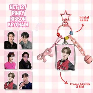 Pinky Ribbon Keychain | Gantungan Kunci Frame Akrilik | Cortis - Nct Dream -  - Keonho, Biru