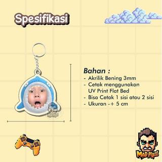 Gantungan Kunci Nailong Dino Kuning Akrilik / Acrylic KeyChain Meme Lucu Imut - 1 Sisi, Sewot