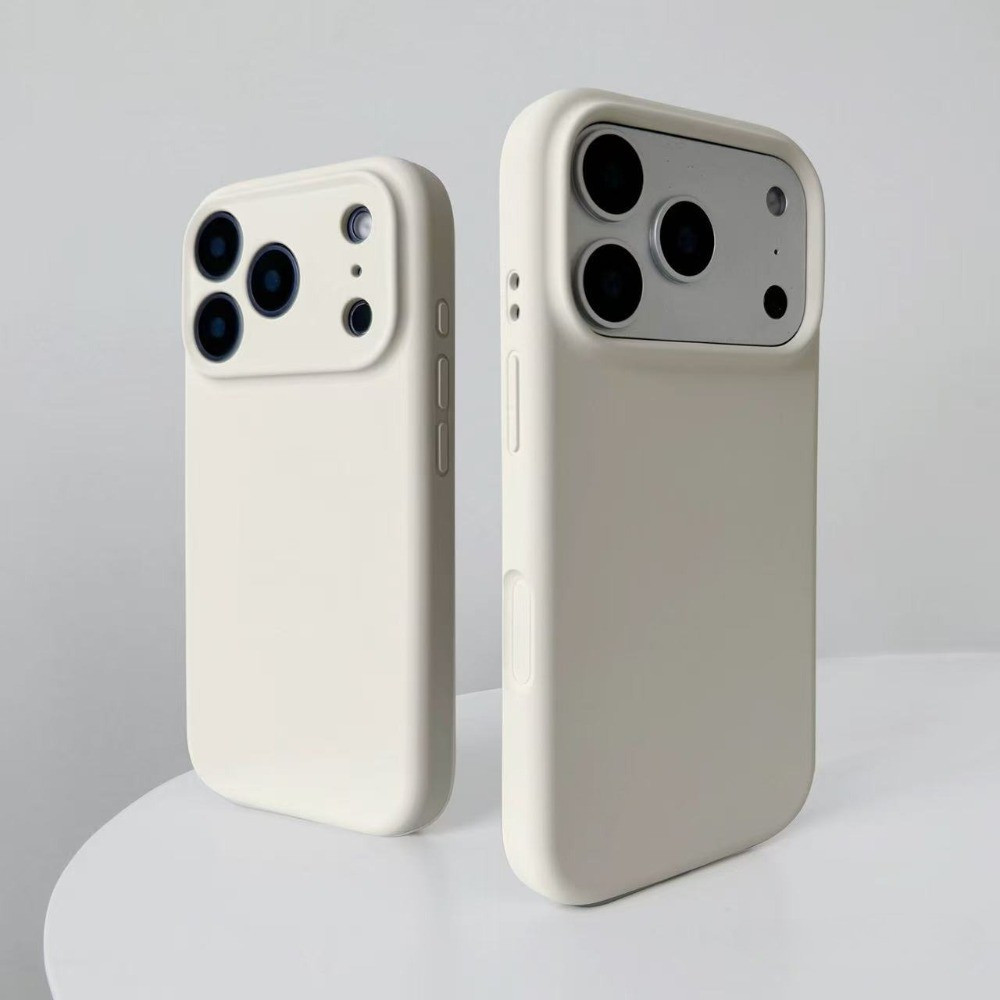 Ốp điện thoại silicon lỏng màu trắng cổ iPhone17ProMax 17 16 15 14 13 12 11 Vỏ bảo vệ chống sốc