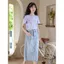 MUTU Váy Mini Denim Vintage Cao Cấp, Tua Rua Dáng Chữ A, Phù Hợp Size Nhỏ Mùa Hè
