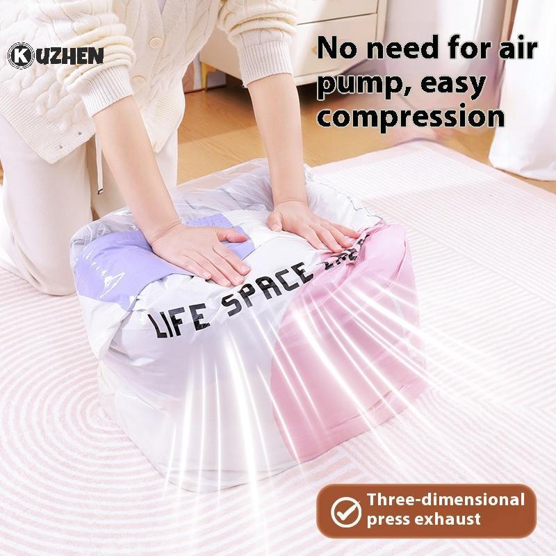 KUZHEN Không Cần Bơm Hút Chân Không Túi Nhựa Lớn Bảo Quản Quần Áo nketspression Túi Rỗng Có Phụ Kiện Du Lịch HOT