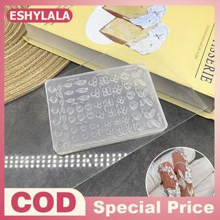 [Bea-t] Khuôn khắc móng tay silicon 3D, tấm dập hình bướm, mẫu hoa, mỏng, dùng lại được