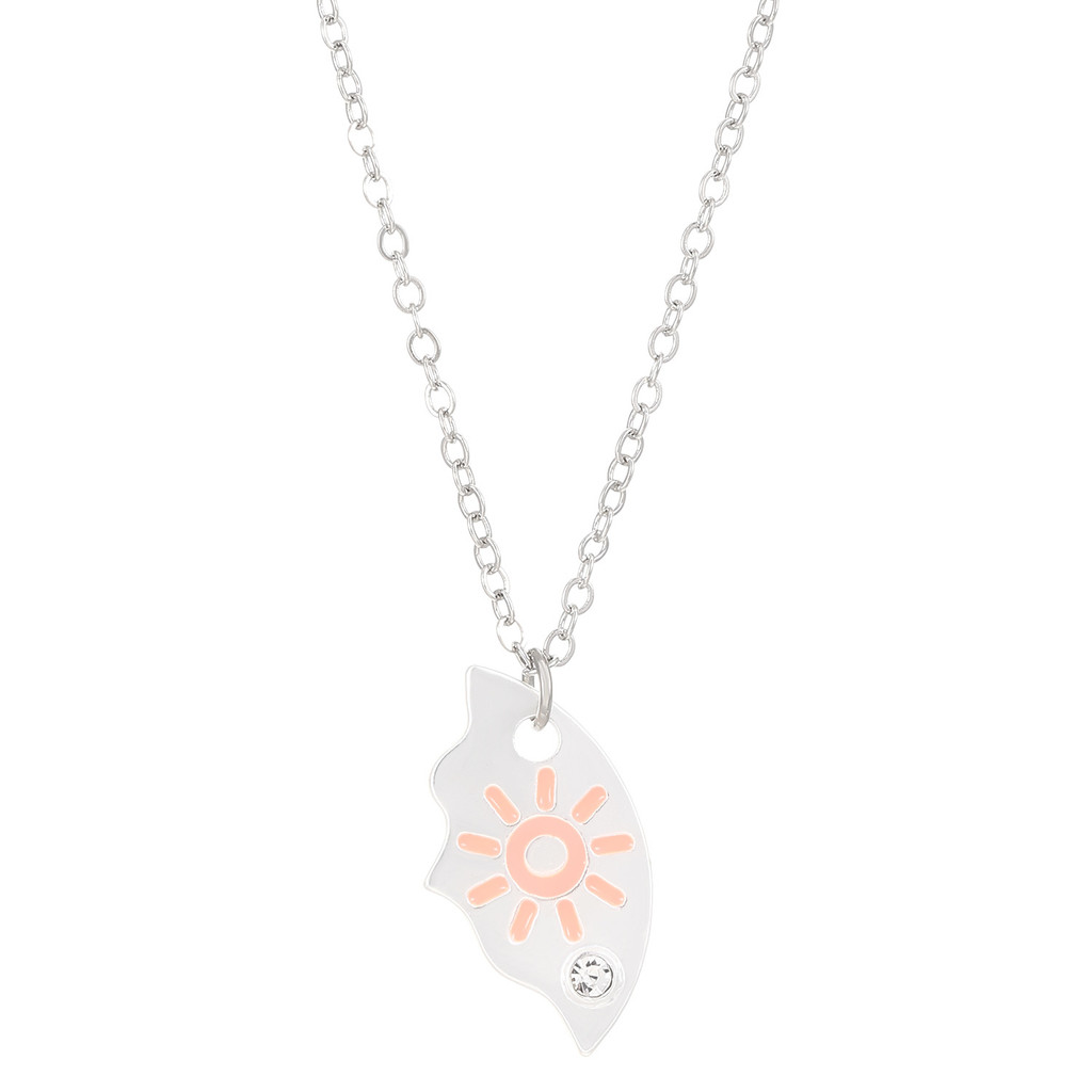 Vòng cổ hợp kim thiết kế ngôi sao, mặt trăng và mặt trời - Two-piece necklace