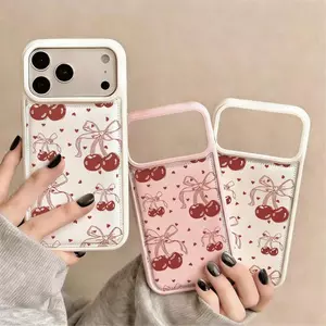 Cherry Bowknot cho 16 trường hợp điện thoại iPhone 17Air Bread Case 14 13 11Pro