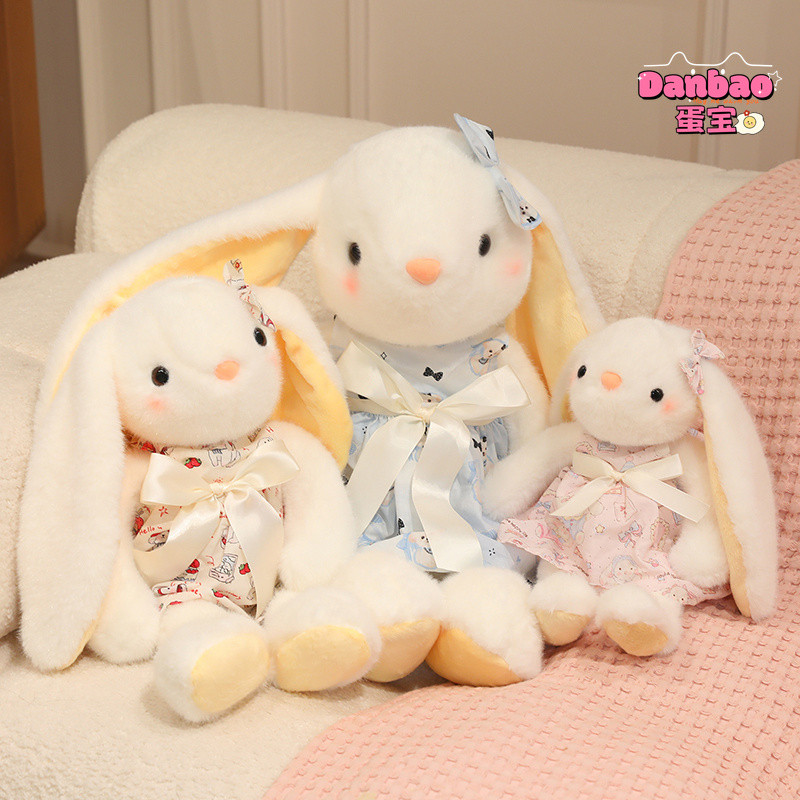 [DANBAO] Thỏ tai Lop với váy in Đồ chơi sang trọng Búp bê thỏ dài tai dễ thương Chất liệu mềm Quà tặng cho bé gái Quà tặng sinh nhật DANBAO Đồ chơi