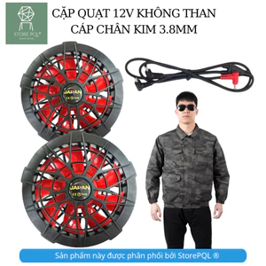 Quạt áo điều hòa 12V JAPAN 5V cánh đỏ không chổi than cùng cáp cho thợ bắt ong 5V 7 JP