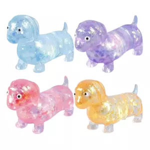 Đồ chơi dachshund mềm mại, âu yếm, lấp lánh, dễ thương, phù hợp để bóp