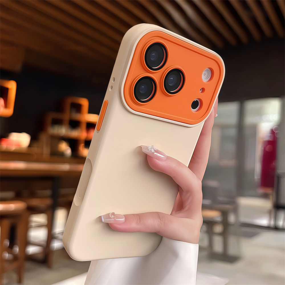 Ốp Điện Thoại Màu Đơn Giản Cho iPhone 17 Pro Max 13 14 15 16 Pro Max Ống Kính Bảo Vệ Camera Chống Sốc Vỏ Mềm Vỏ Bảo Vệ Điện Thoại
